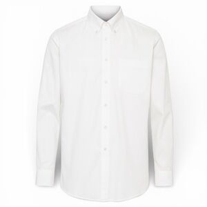 Trussardi Jeans Men’s EUC White 100% Cotton Button-Down Shirt XL